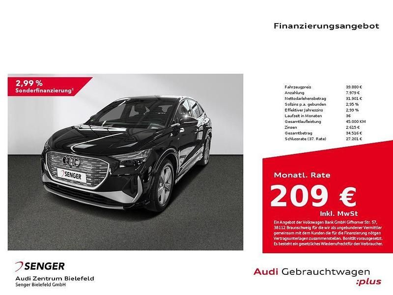 Mythosschwarz metallic Gebraucht 2023 Audi Q4 Sportback e-tron Ambiente SUV | 39.880 € (Teuer) - Bild 1/4