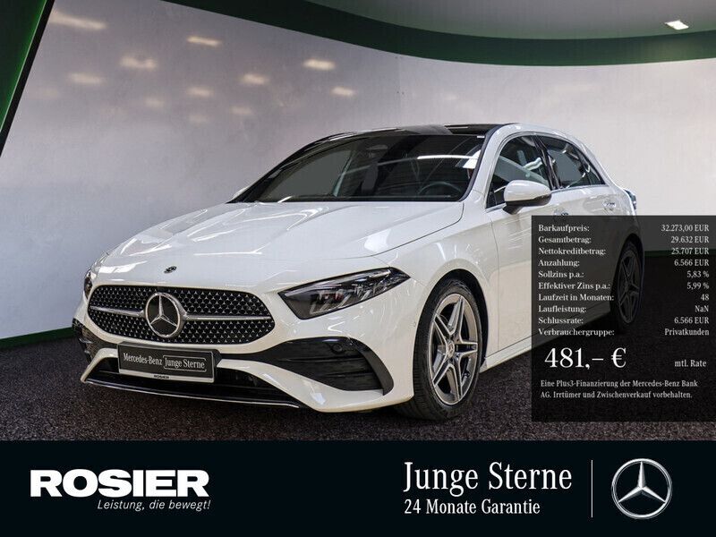 Weiss / polarweiß Gebraucht 2024 Mercedes A200 Advanced Plus Limousine | 33.390 € (Teuer) - Bild 1/4