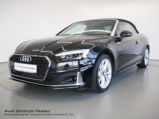 Mythosschwarz metallic verdeck schwarz Gebraucht 2024 Audi A5 Advanced Coupé | 44.275 € (Superpreis) - Bild 1/4