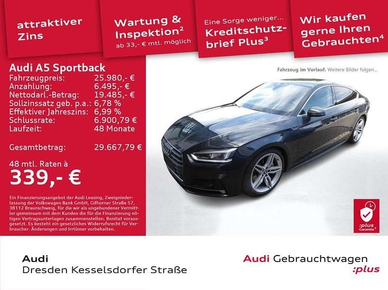 H1 manhattangrau metallic Gebraucht 2019 Audi A5 Sport Coupé | 25.980 € (Fairer Preis) - Bild 1/4