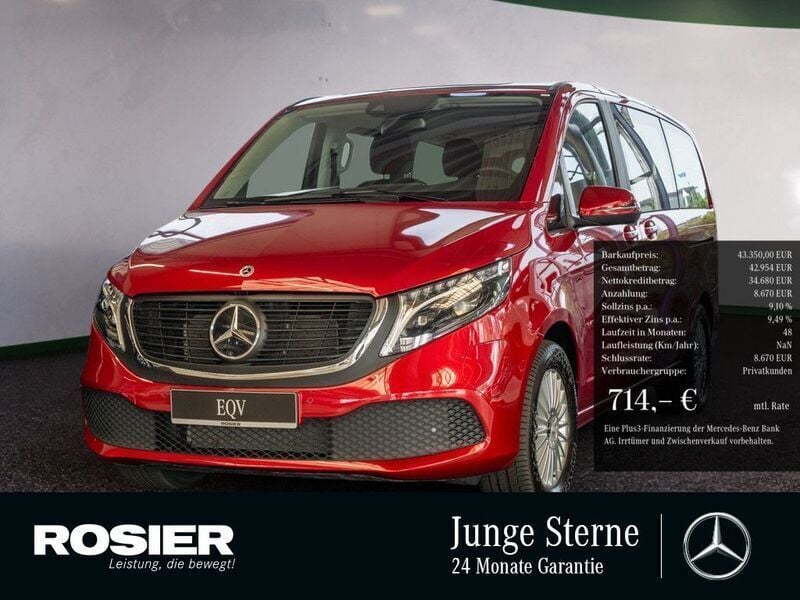 Rot / hyazinthrot Gebraucht 2023 Mercedes EQV300 Van / Kleinbus | 43.350 € (Superpreis) - Bild 1/4