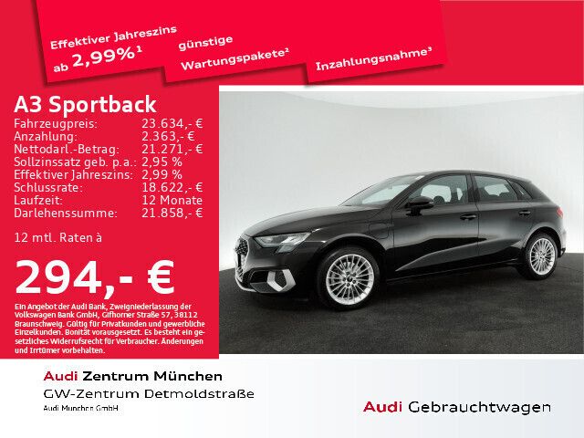 Brillantschwarz Gebraucht 2022 Audi A3 Sportback e-tron Advanced Plus Limousine | 23.634 € (Guter Preis) - Bild 1/2