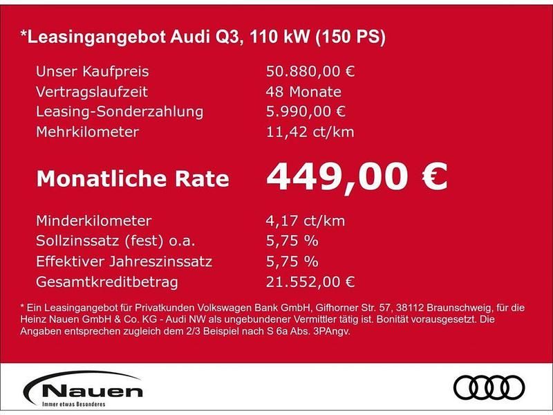 Neu Audi Q3 S-Line 150 PS (110 kW) 2026 Grau SUV