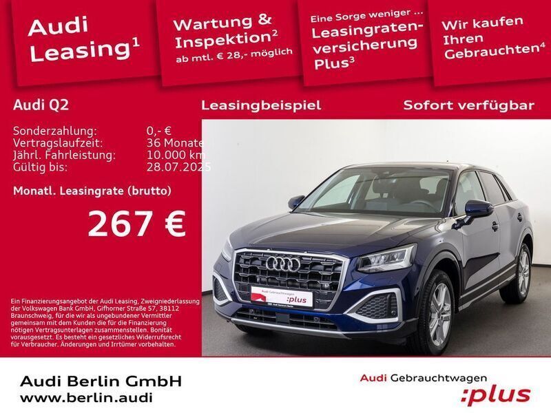Navarrablau metallic Gebraucht 2024 Audi Q2 Advanced Plus SUV | 30.120 € (Fairer Preis) - Bild 1/3