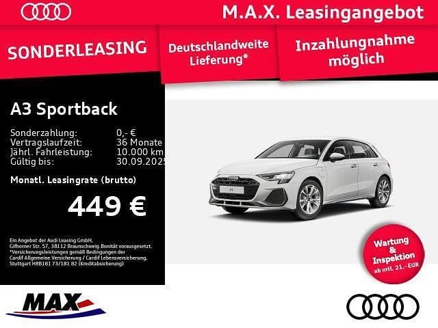 Weiß Neu 2024 Audi A3 Sportback e-tron S-Line Limousine | 35.600 € - Bild 1/3
