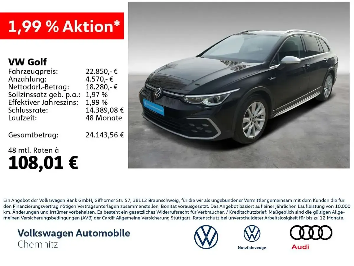 Gebraucht VW Golf Alltrack 200 PS (147 kW) 2023 Deep black perleffekt Kombi
