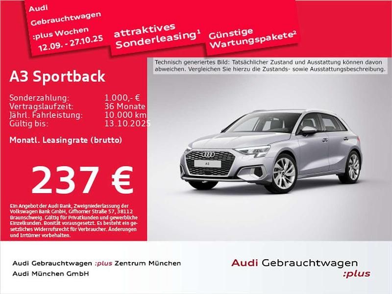 Florettsilber metallic Gebraucht 2024 Audi A3 Advanced Limousine | 33.752 € (Fairer Preis) - Bild 1/2