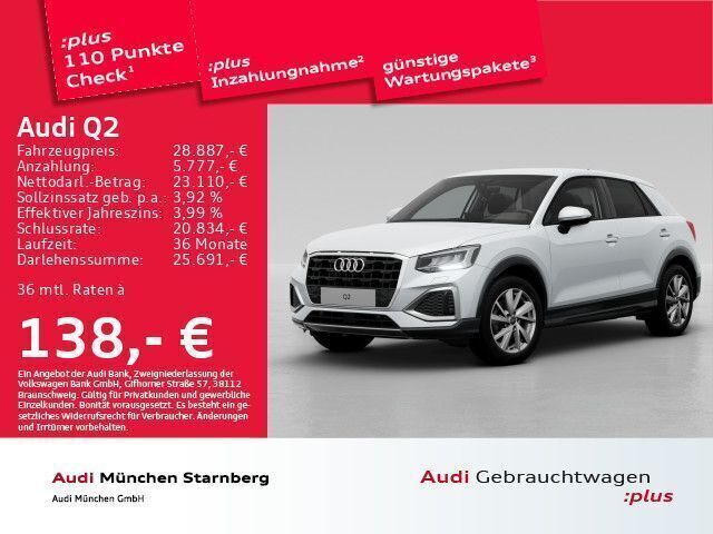 Gletscherweiß metallic Gebraucht 2024 Audi Q2 Advanced Plus SUV | 30.985 € (Fairer Preis) - Bild 1/2