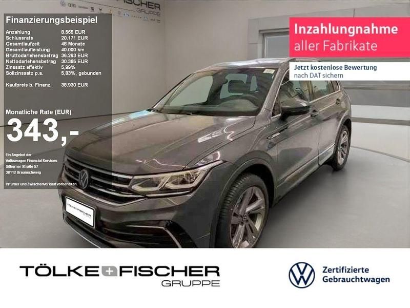 Delfingrau (metallic) Gebraucht 2022 VW Tiguan R-line SUV | 38.930 € (Teuer) - Bild 1/2