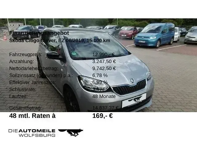 Gebraucht Skoda Citigo Clever 60 PS (44 kW) 2019 Silber Kleinwagen