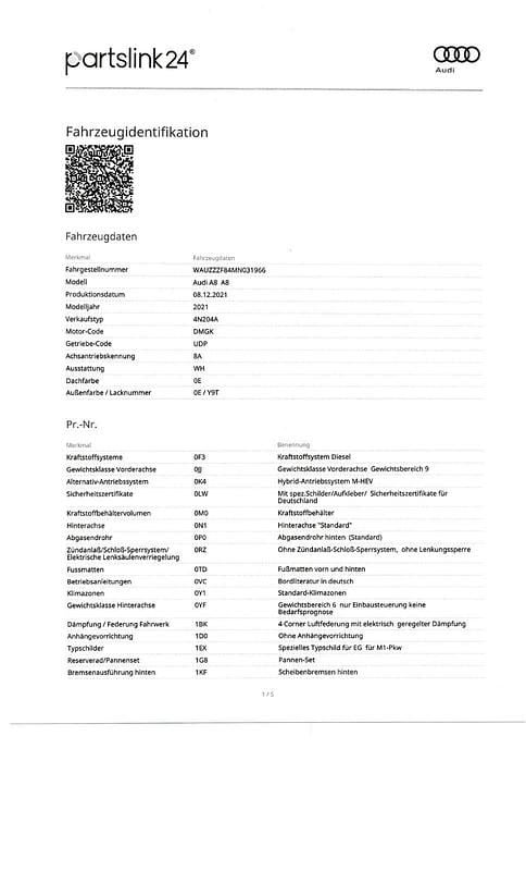 Gebraucht Audi A8 286 PS (210 kW) 2022 Schwarz Limousine