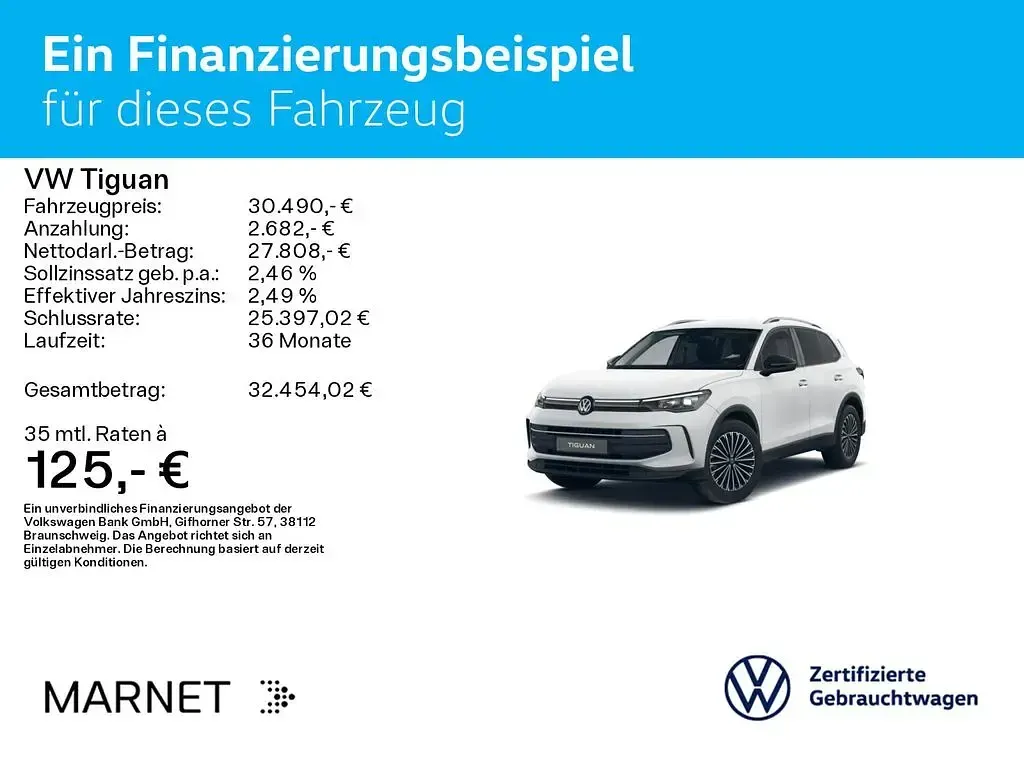 Gebraucht VW Tiguan Goal 131 PS (96 kW) 2025 Pure white SUV