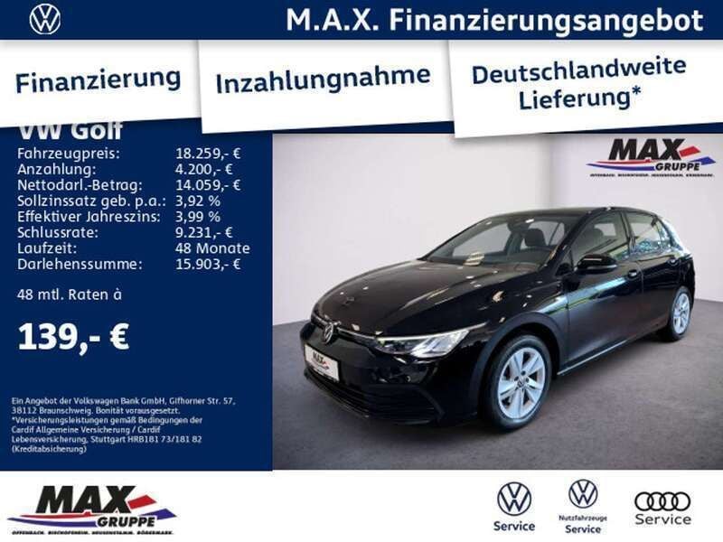 Deep black perleffekt Gebraucht 2021 VW Golf VIII Life Limousine | 18.259 € (Fairer Preis) - Bild 1/3