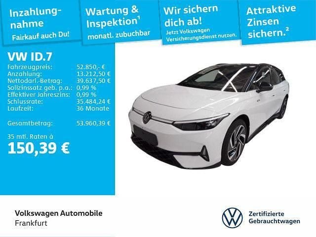 Gletscherweiß metallic/schwarz Gebraucht 2025 VW ID.7 GTX Limousine | 52.850 € (Teuer) - Bild 1/4