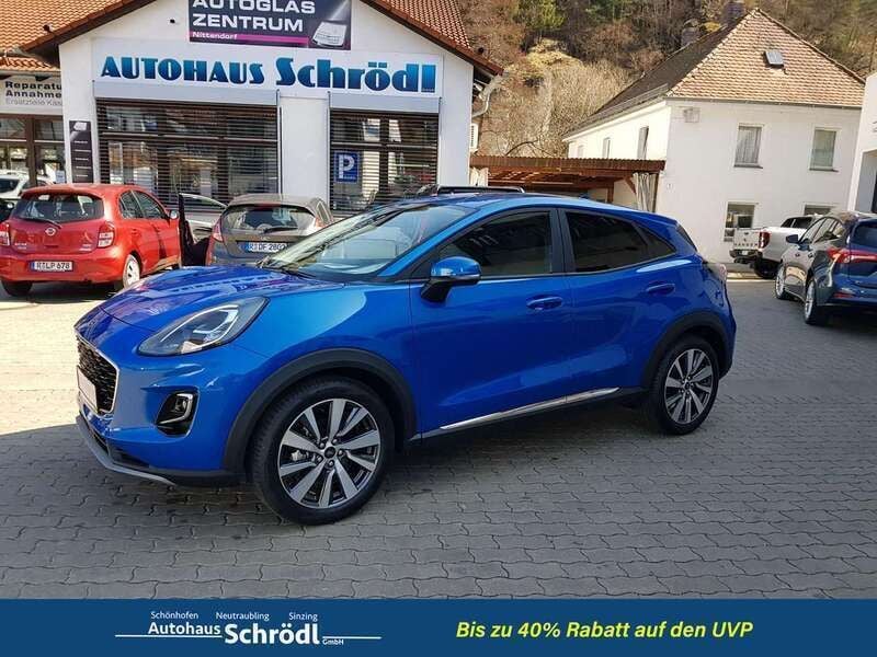 Desert island blue metallic Gebraucht 2022 Ford Puma Titanium X SUV | 21.990 € (Fairer Preis) - Bild 1/4