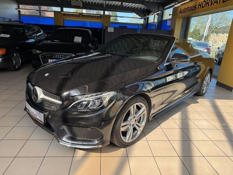 Schwarz Gebraucht 2017 Mercedes C200 AMG line Cabrio | 24.950 € (Guter Preis) - Bild 1/4