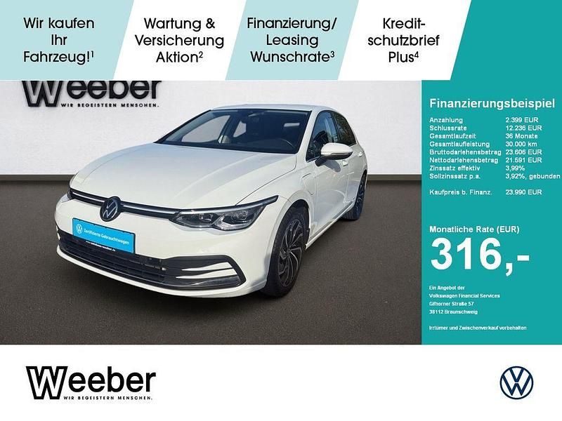 Pure white Gebraucht 2021 VW Golf VIII Style Limousine | 23.990 € (Fairer Preis) - Bild 1/4