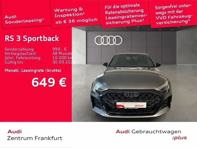 Neu Audi RS3 Sportback Comfort 400 PS (294 kW) 2025 Daytonagrau perleffekt Kleinwagen