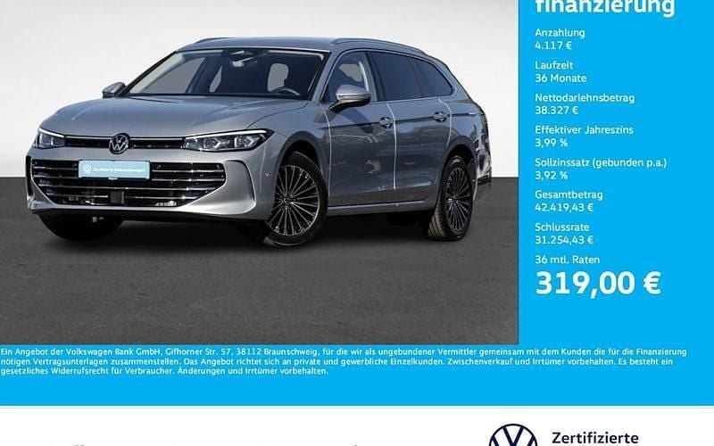 Oyster silver metallic Gebraucht 2024 VW Passat Elegance Kombi | 42.444 € (Superpreis) - Bild 1/4