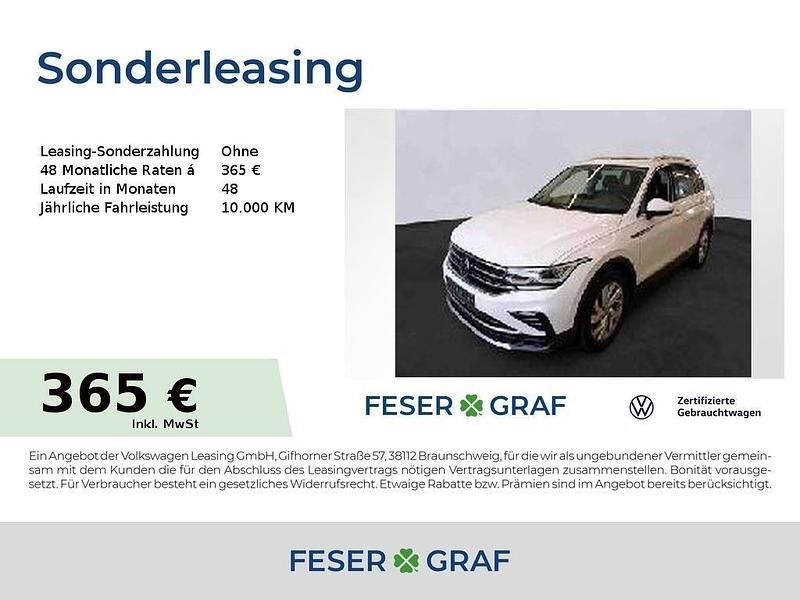 Pure white Gebraucht 2022 VW Tiguan Elegance SUV | 30.401 € (Superpreis) - Bild 1/4