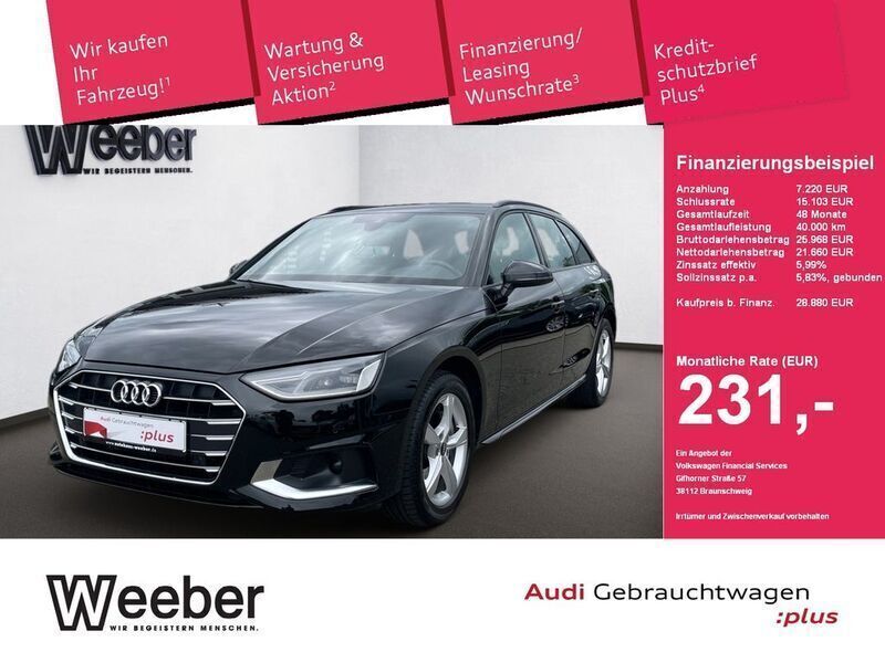 Brillantschwarz Gebraucht 2023 Audi A4 Business Kombi | 28.880 € (Guter Preis) - Bild 1/4