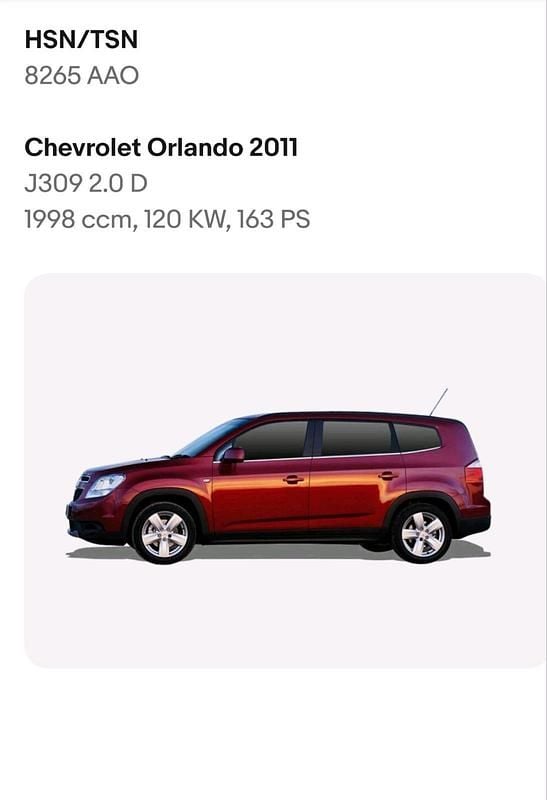Gebraucht Chevrolet Orlando 163 PS (119 kW) 2012 Rot Van / Kleinbus