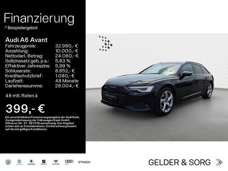 Mythosschwarz metallic Gebraucht 2022 Audi A6 S-Line Kombi | 32.980 € (Fairer Preis) - Bild 1/4