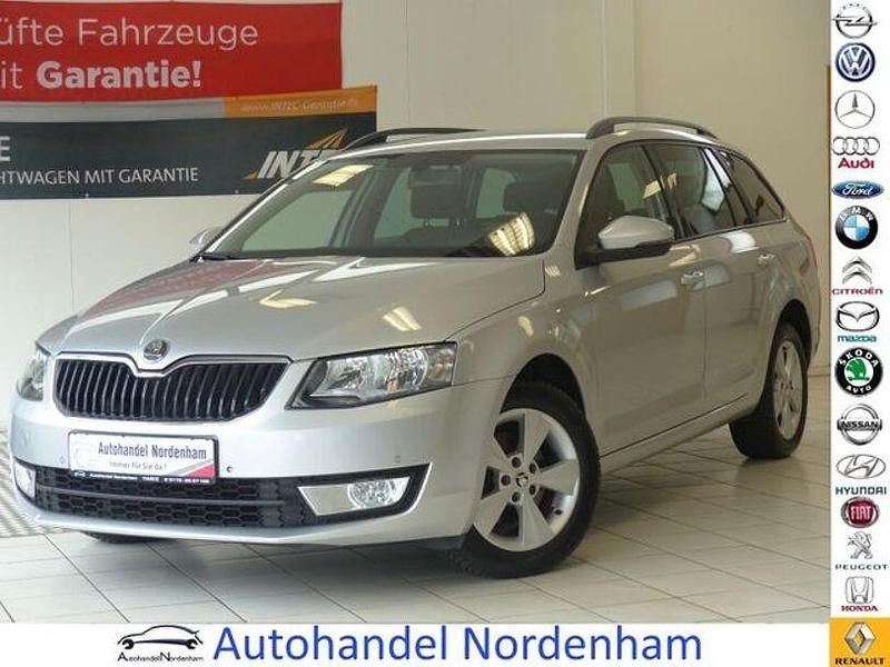Stribrna brilliant/ brilliantsil (metallic) Gebraucht 2014 Skoda Octavia Ambition Kombi | 11.590 € (Fairer Preis) - Bild 1/4