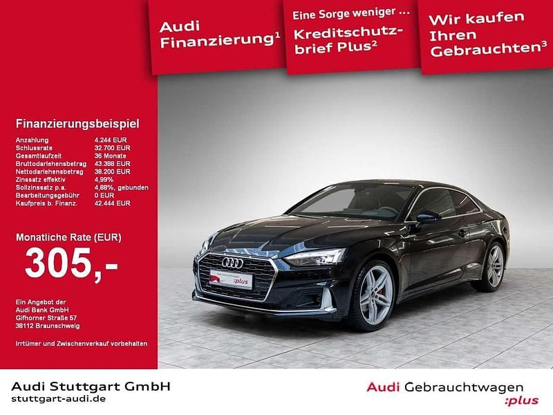 Mythosschwarz metallic Gebraucht 2024 Audi A5 Advanced Plus Coupé | 42.444 € (Superpreis) - Bild 1/2