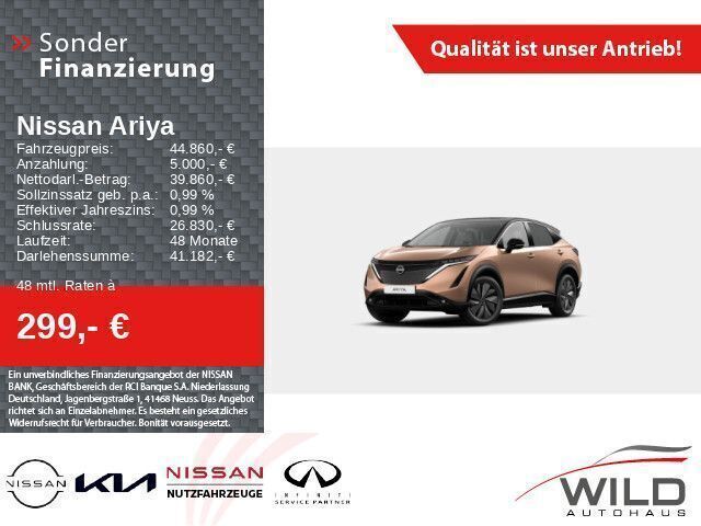 Akatsuki copper/pearl black Gebraucht 2023 Nissan Ariya 360º SUV | 44.860 € (Etwas zu teuer) - Bild 1/4
