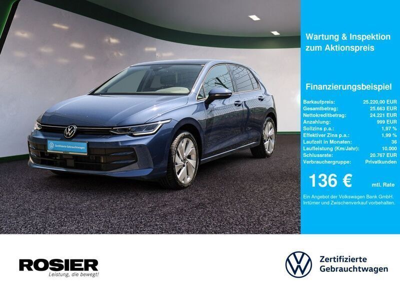 Blau / anemonenblau Gebraucht 2024 VW Golf VIII Life Limousine | 25.220 € (Fairer Preis) - Bild 1/4
