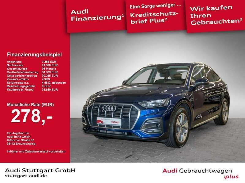 Navarrablau metallic Gebraucht 2021 Audi Q5 Sportback Ambiente SUV | 43.950 € (Etwas zu teuer) - Bild 1/2