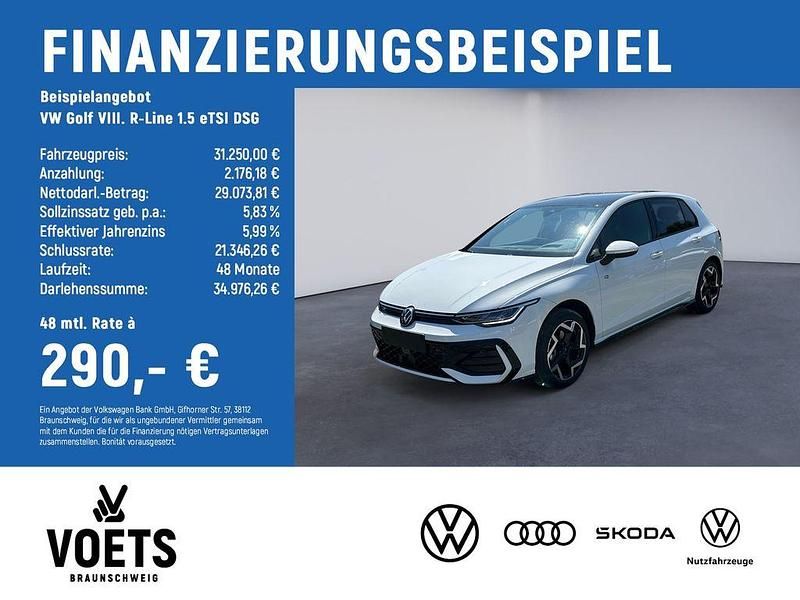 Gebraucht VW Golf VIII R-line 150 PS (110 kW) 2025 Pure white schwarz Limousine