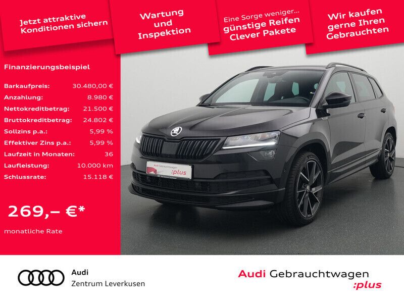 Schwarz Gebraucht 2022 Skoda Karoq SportLine SUV | 30.480 € (Fairer Preis) - Bild 1/4