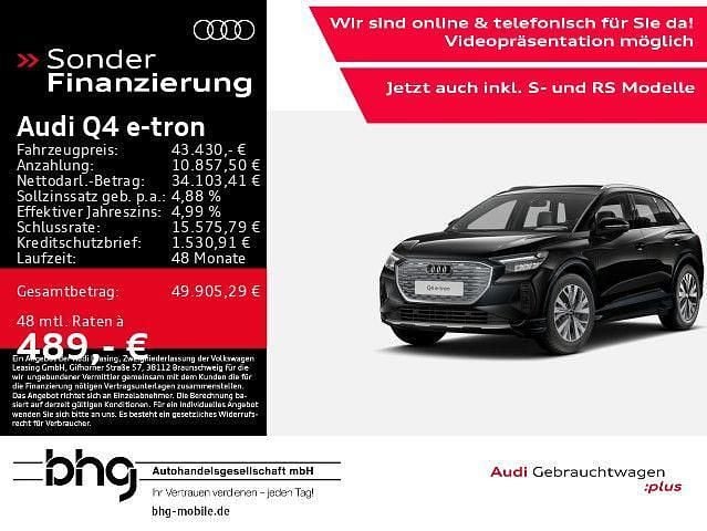 Mythosschwarz metallic Gebraucht 2024 Audi Q4 e-tron Ambiente SUV | 43.430 € (Guter Preis) - Bild 1/4