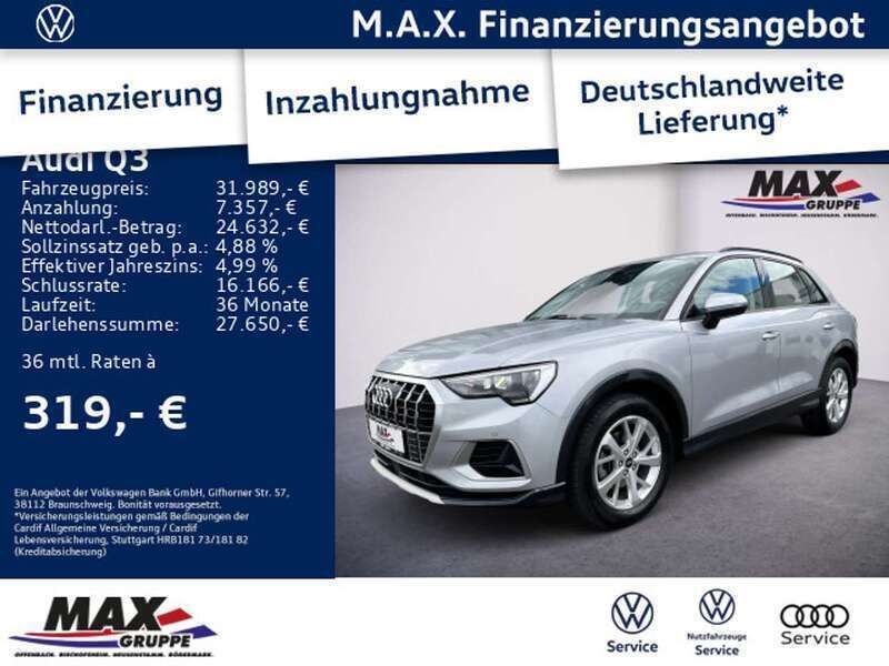 Florettsilber metallic Gebraucht 2023 Audi Q3 Advanced SUV | 31.989 € (Superpreis) - Bild 1/3