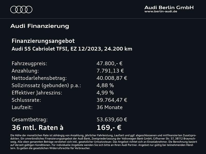 Gebraucht Audi S5 Cabriolet Ambiente 354 PS (260 kW) 2023 Progressivrot metallic Cabrio