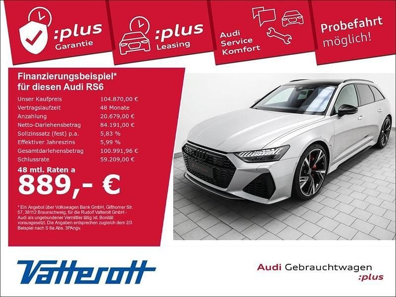 Silber Gebraucht 2023 Audi RS6 Ambiente Kombi | 104.870 € (Superpreis) - Bild 1/4