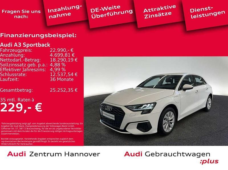 T9 ibisweiß Gebraucht 2022 Audi A3 e-tron Kleinwagen | 22.990 € (Fairer Preis) - Bild 1/4