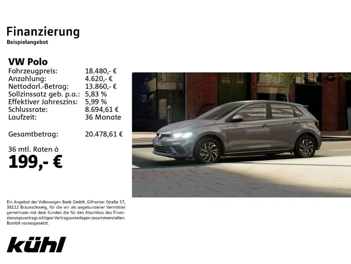 Neu VW Polo Basis 80 PS (58 kW) 2026 Rauchgrau metallic Kleinwagen