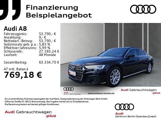 Brillantschwarz Gebraucht 2023 Audi A8 Ambiente Limousine | 52.888 € - Bild 1/4