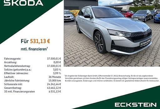 Brillantsilber metallic Gebraucht 2024 Skoda Octavia SportLine Limousine | 37.500 € - Bild 1/4