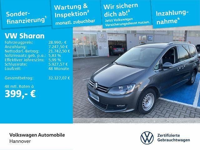 Indiumgrau metallic Gebraucht 2021 VW Sharan United Van / Kleinbus | 28.990 € (Fairer Preis) - Bild 1/3