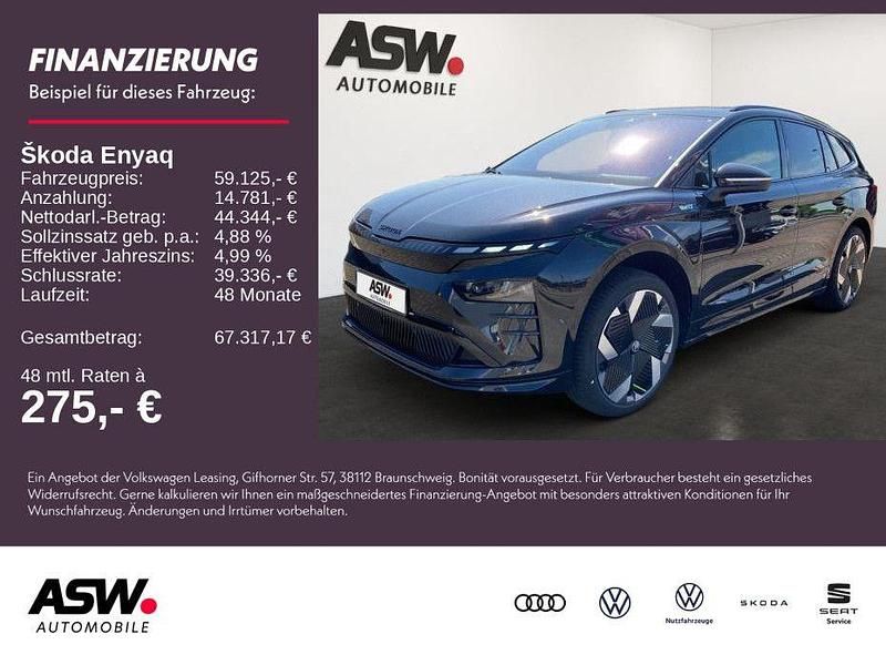Schwarz Neu 2025 Skoda Enyaq iV RS SUV | 59.125 € (Fairer Preis) - Bild 1/4