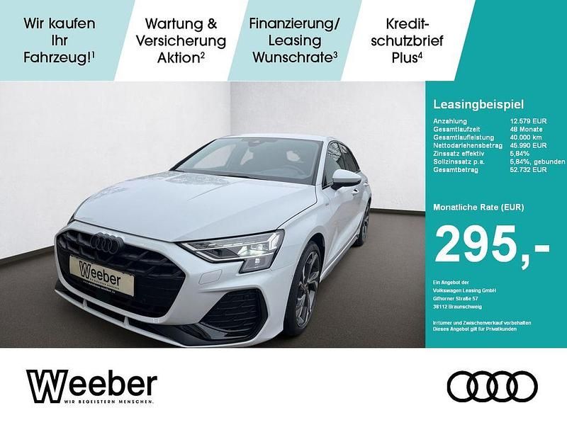 Weiß Gebraucht 2025 Audi A3 Sportback S-Line Limousine | 39.890 € (Fairer Preis) - Bild 1/4