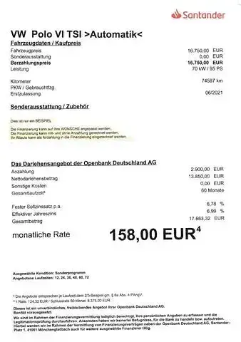 Gebraucht VW Polo Highline 95 PS (69 kW) 2021 Blau Kleinwagen