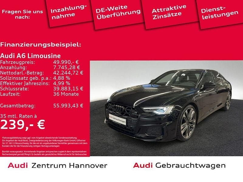 Schwarz Gebraucht 2024 Audi A6 S-Line Limousine | 49.990 € (Superpreis) - Bild 1/4