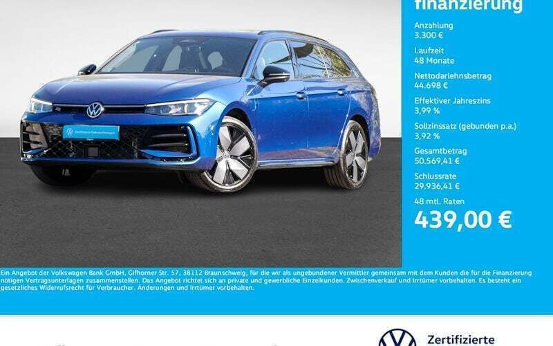 Blau Gebraucht 2024 VW Passat R-line Kombi | 47.998 € - Bild 1/4