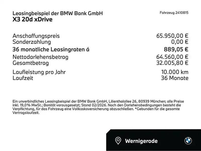 Neu BMW X3 Comfort Edition 197 PS (144 kW) 2025 Saphirschwarz (schwarz) SUV