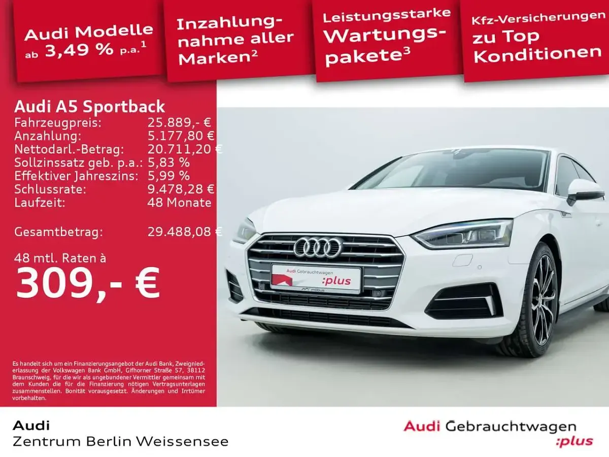 Second-hand Audi A5 190 CP (139 kW) 2018 Alb Coupe